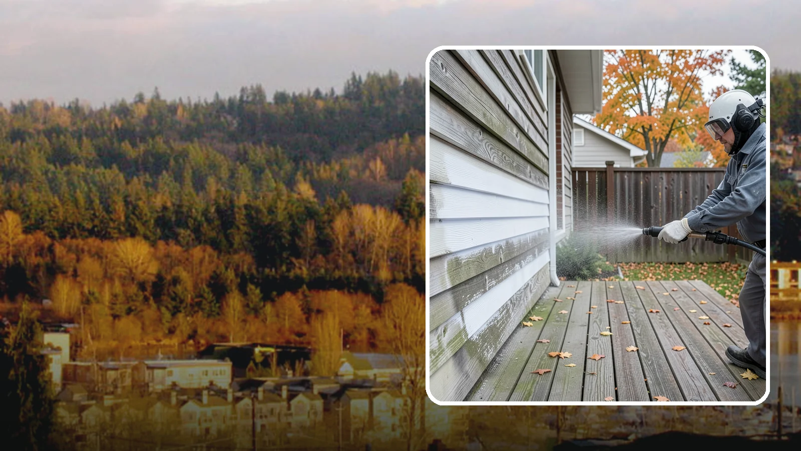 Wood Surface Cleaning in Kenmore, King County, WA - Soft, wood-safe cleaning of siding, decks, and wood features that removes mildew and graying without splintering the grain.
