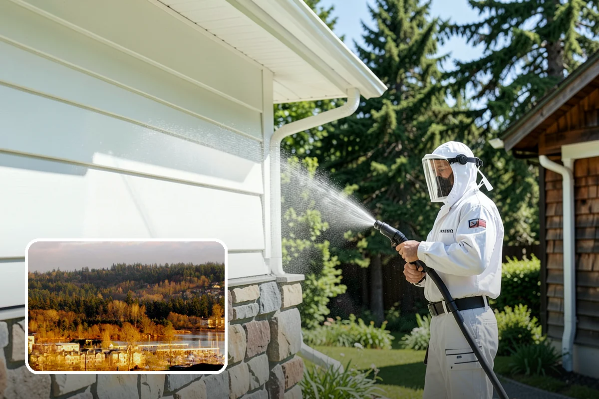 Wood Surface Cleaning in Kenmore, King County, WA - Removes mildew and surface graying from wood