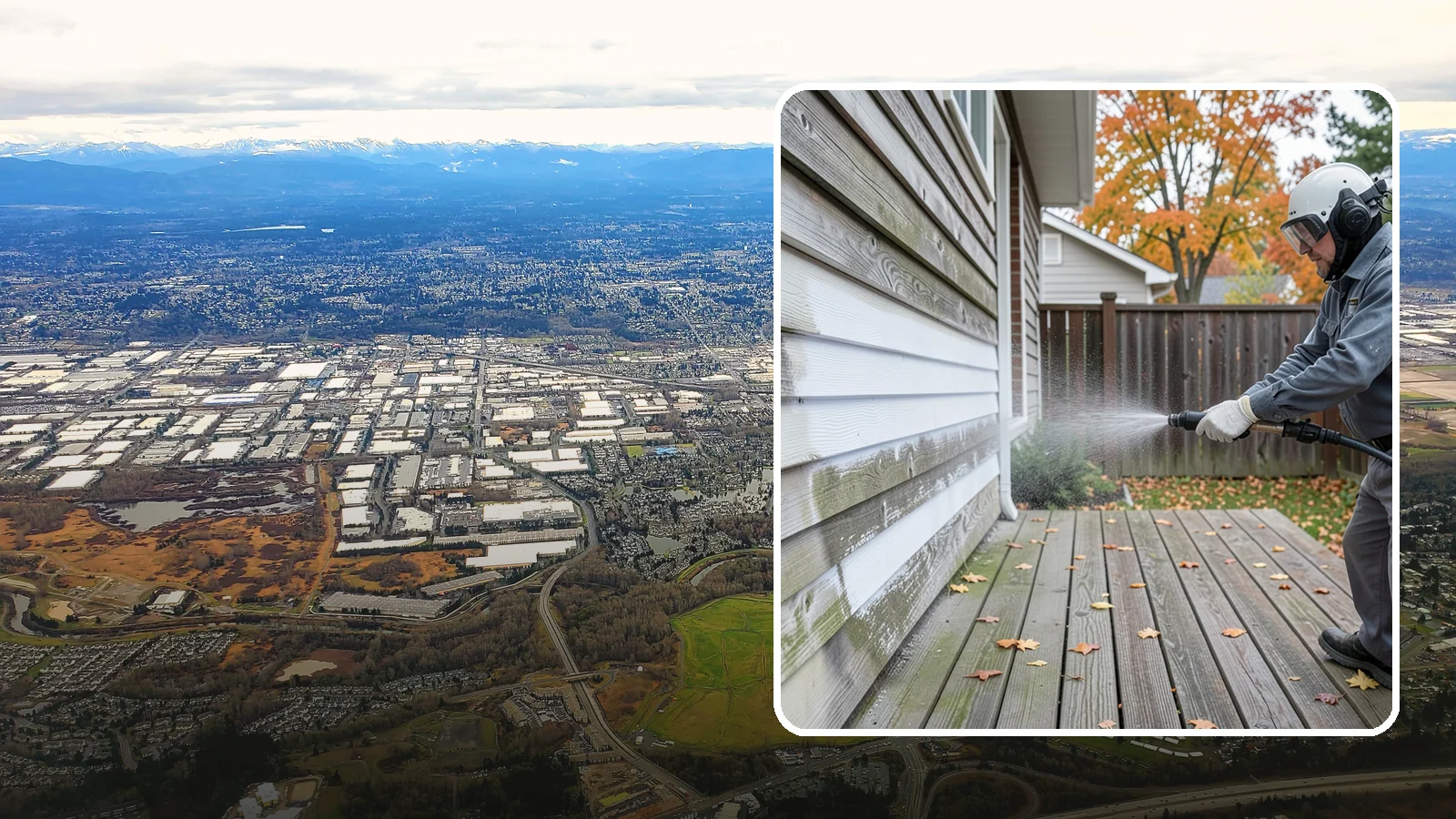 Wood Surface Cleaning in Kent, King County, WA - Soft, wood-safe cleaning of siding, decks, and wood features that removes mildew and graying without splintering the grain.