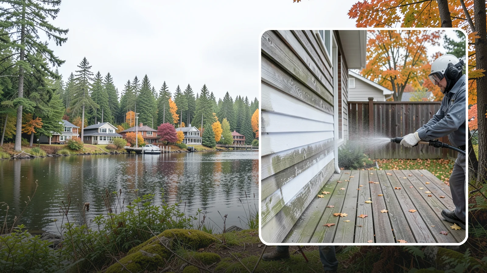 Wood Surface Cleaning in La Conner, Skagit County, WA - Soft, wood-safe cleaning of siding, decks, and wood features that removes mildew and graying without splintering the grain.