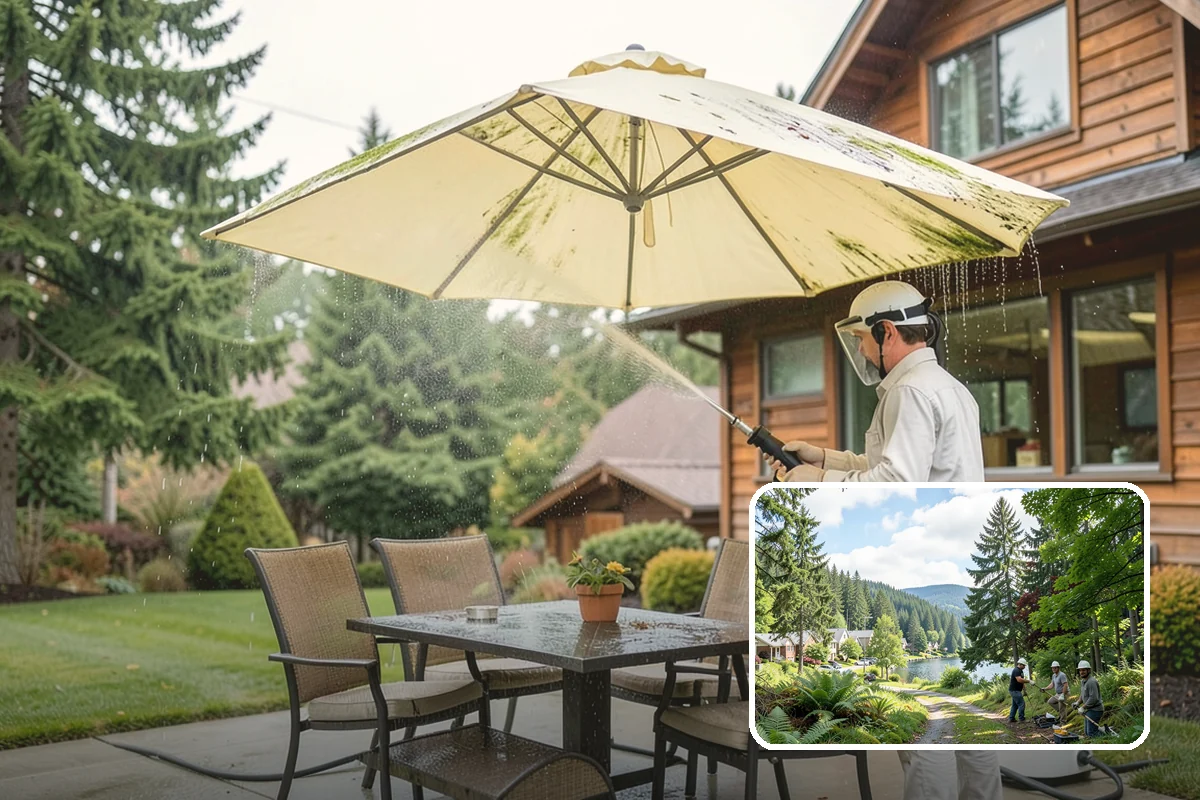 Wood Surface Cleaning in Lake Forest Park, King County, WA - Removes mildew and surface graying from wood