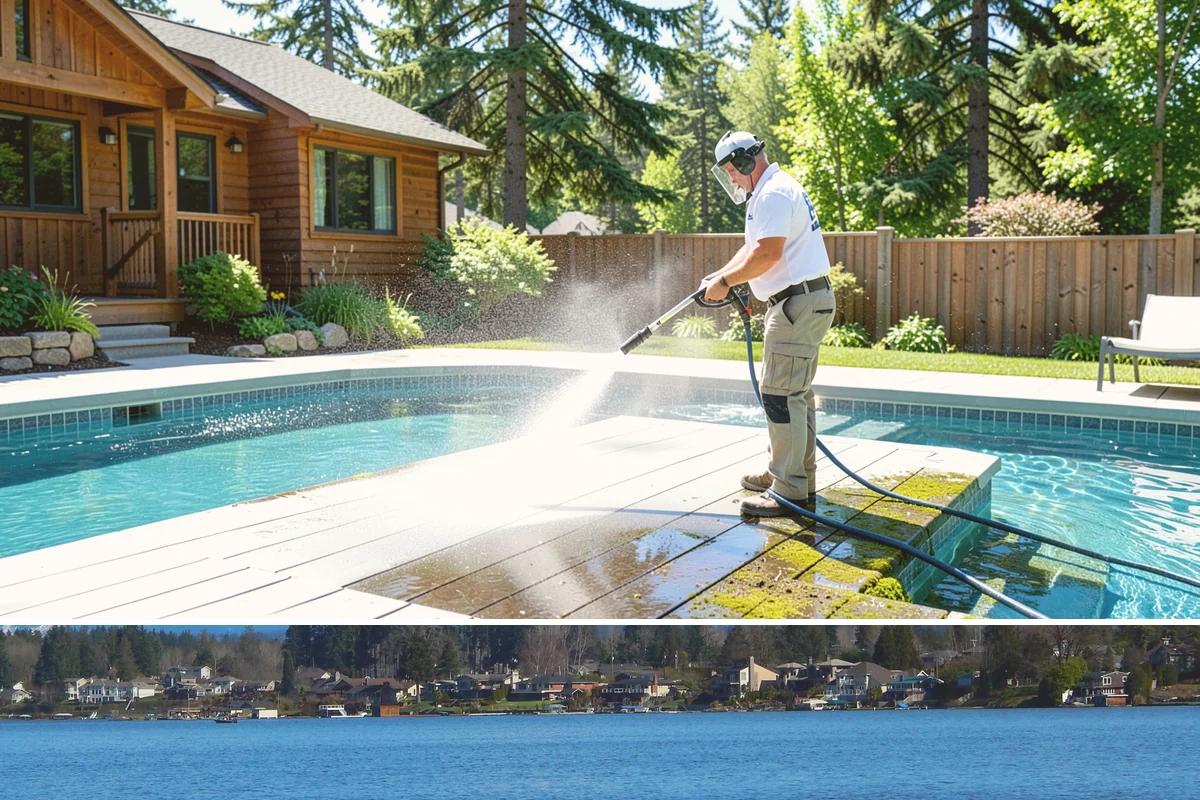 Wood Surface Cleaning in Lake Stevens, Snohomish County, WA - Clean wood surfaces in late spring or summer so the boards can dry and, if desired, be sealed within the same dry window.