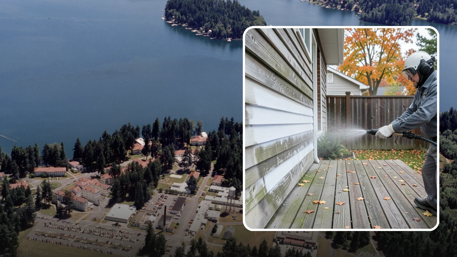 Wood Surface Cleaning in Lakewood, Pierce County, WA - Soft, wood-safe cleaning of siding, decks, and wood features that removes mildew and graying without splintering the grain.