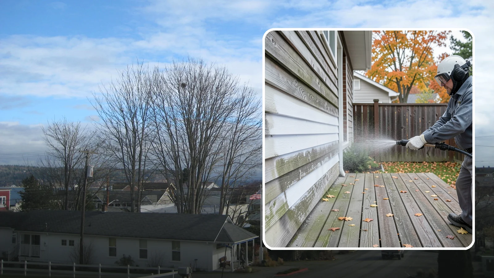 Wood Surface Cleaning in Langley, Island County, WA - Soft, wood-safe cleaning of siding, decks, and wood features that removes mildew and graying without splintering the grain.