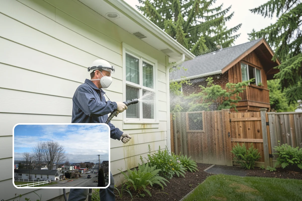 Wood Surface Cleaning in Langley, Island County, WA - Removes mildew and surface graying from wood