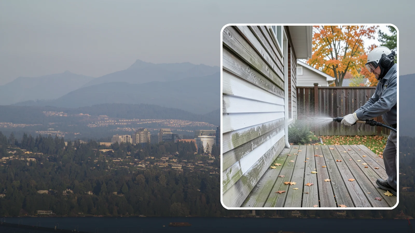 Wood Surface Cleaning in Medina, King County, WA - Soft, wood-safe cleaning of siding, decks, and wood features that removes mildew and graying without splintering the grain.