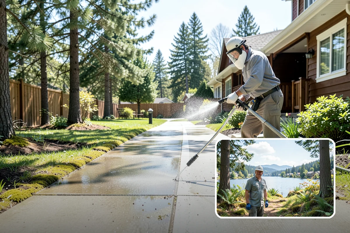 Wood Surface Cleaning in Milton, King County, WA - Removes mildew and surface graying from wood