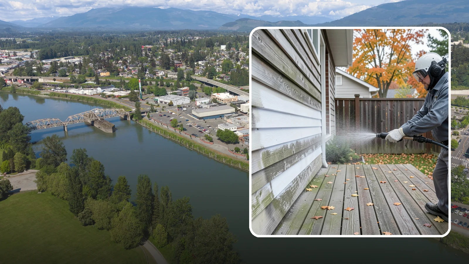 Wood Surface Cleaning in Mount Vernon, Skagit County, WA - Soft, wood-safe cleaning of siding, decks, and wood features that removes mildew and graying without splintering the grain.