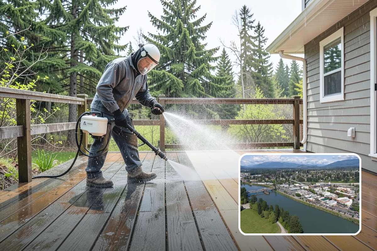 Wood Surface Cleaning in Mount Vernon, Skagit County, WA - Removes mildew and surface graying from wood