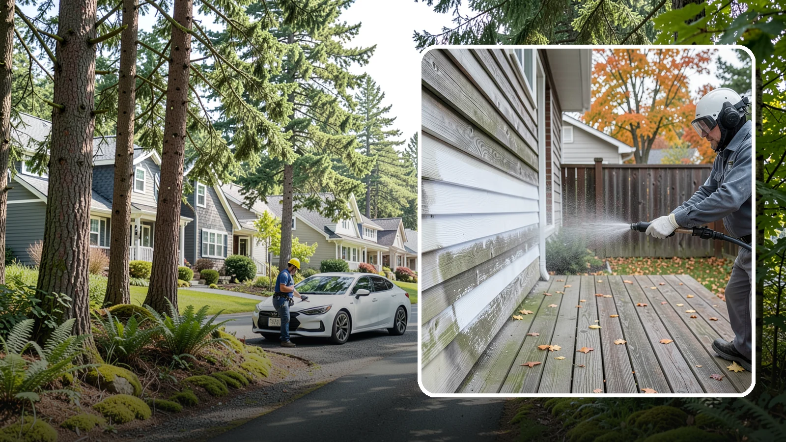 Wood Surface Cleaning in Normandy Park, King County, WA - Soft, wood-safe cleaning of siding, decks, and wood features that removes mildew and graying without splintering the grain.
