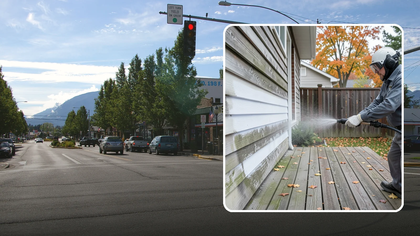 Wood Surface Cleaning in North Bend, King County, WA - Soft, wood-safe cleaning of siding, decks, and wood features that removes mildew and graying without splintering the grain.