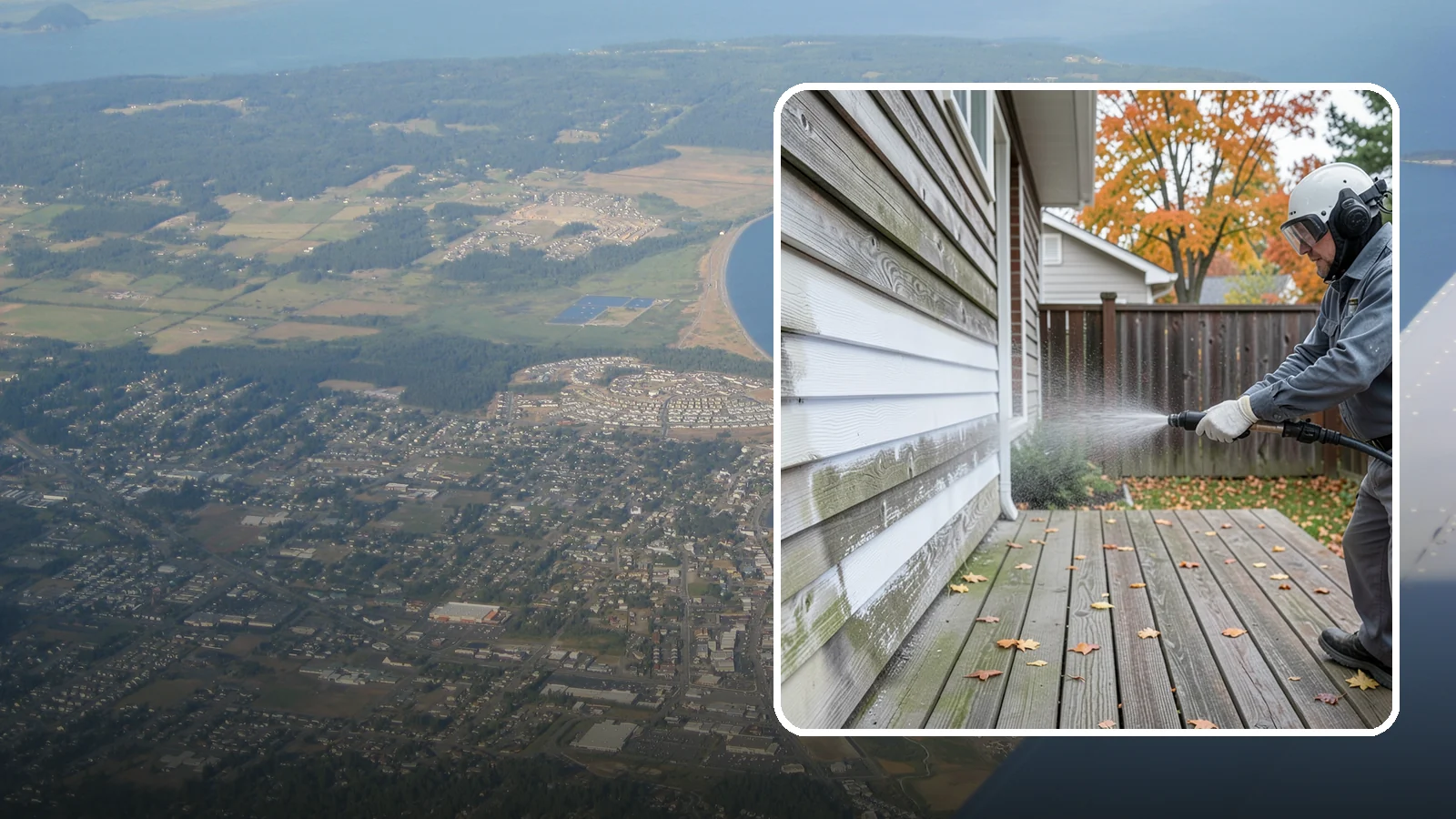 Wood Surface Cleaning in Oak Harbor, Island County, WA - Soft, wood-safe cleaning of siding, decks, and wood features that removes mildew and graying without splintering the grain.