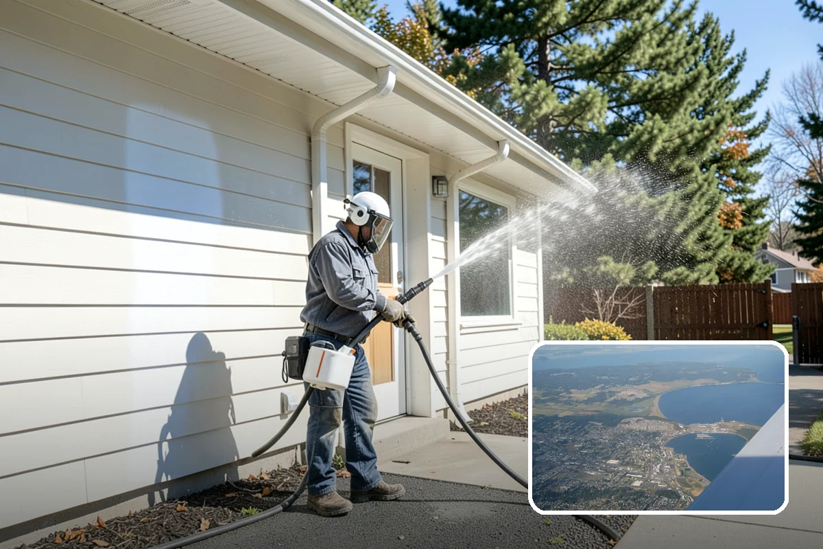 Wood Surface Cleaning in Oak Harbor, Island County, WA - Removes mildew and surface graying from wood