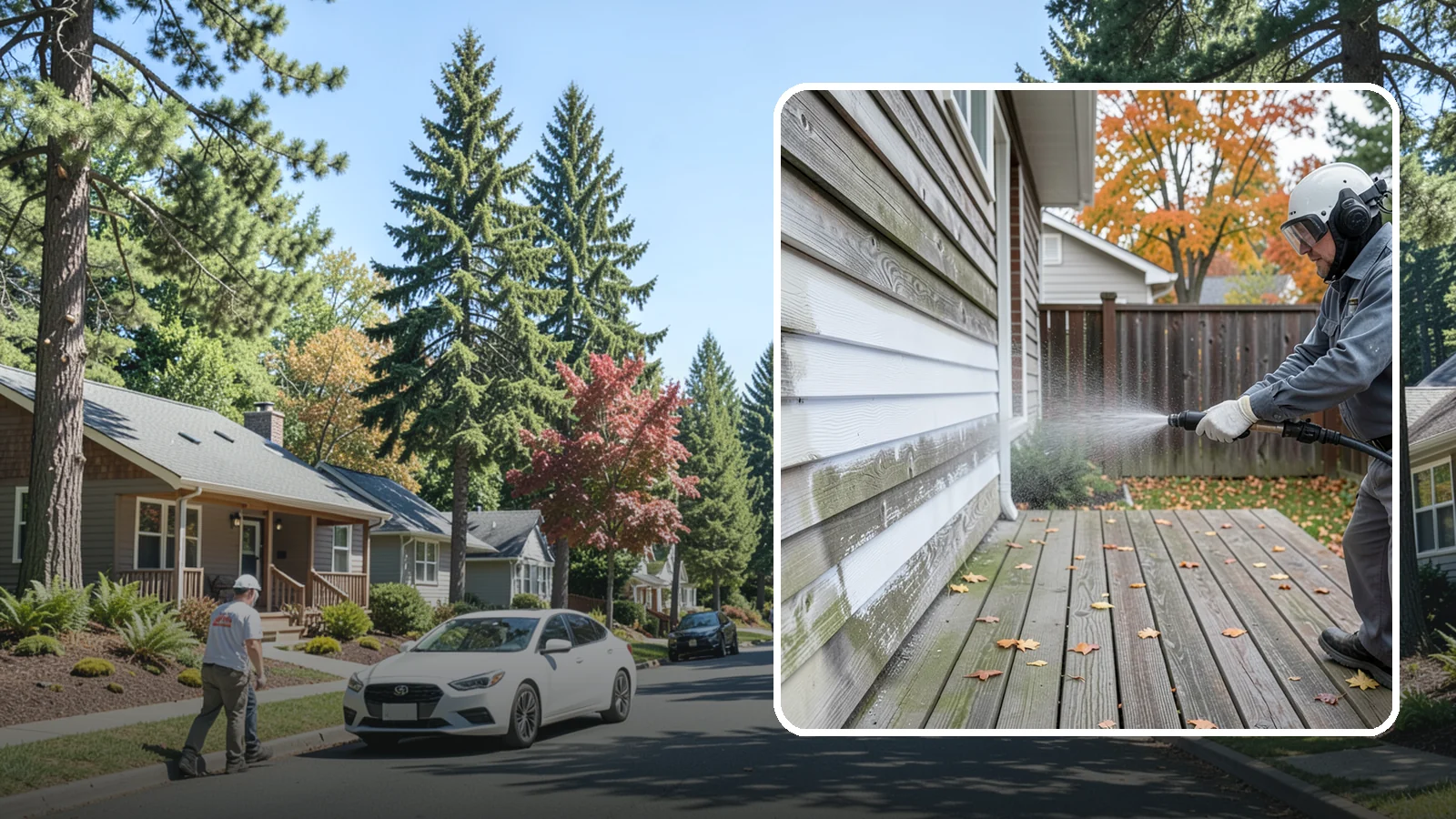 Wood Surface Cleaning in Orting, Pierce County, WA - Soft, wood-safe cleaning of siding, decks, and wood features that removes mildew and graying without splintering the grain.