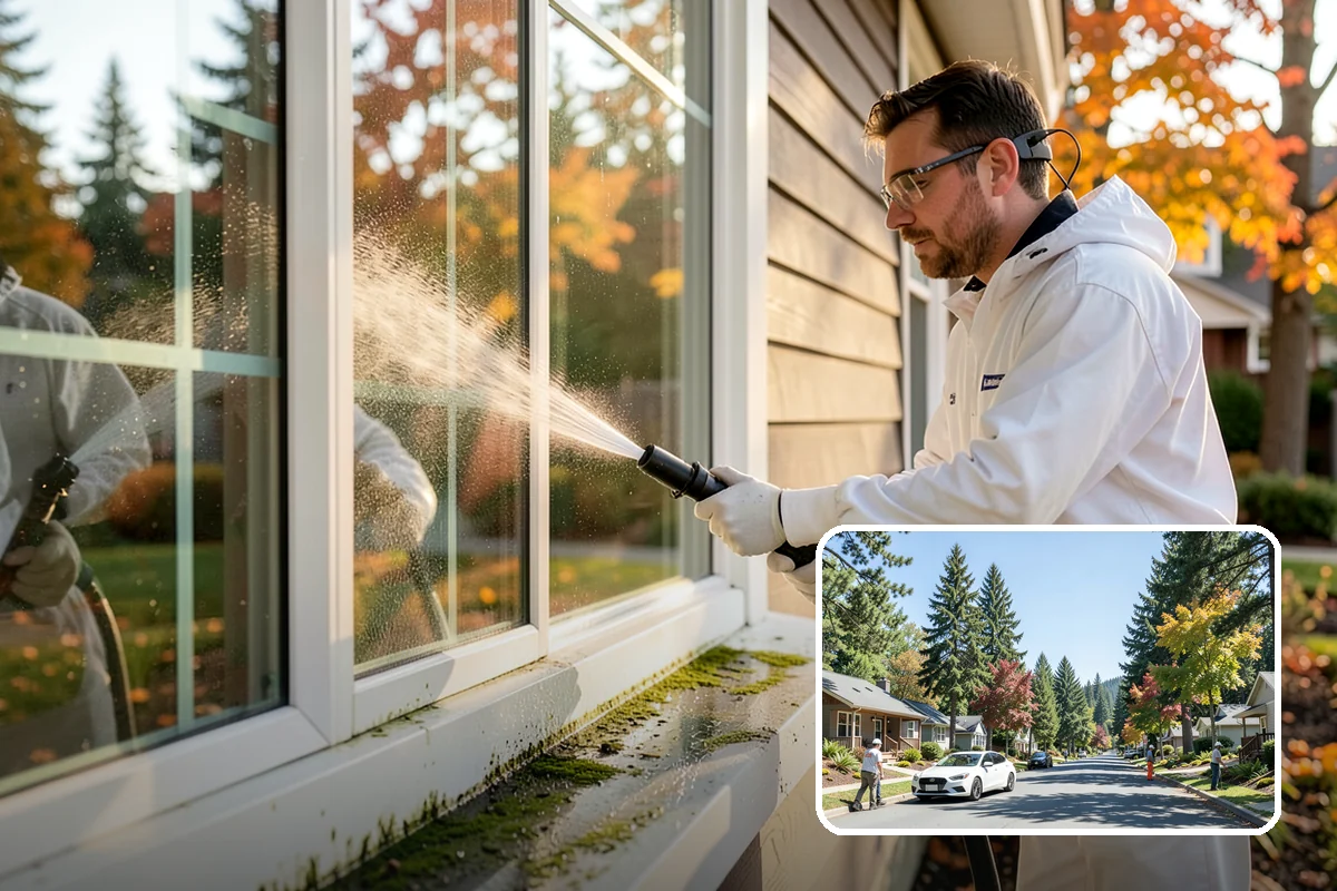 Wood Surface Cleaning in Orting, Pierce County, WA - Removes mildew and surface graying from wood