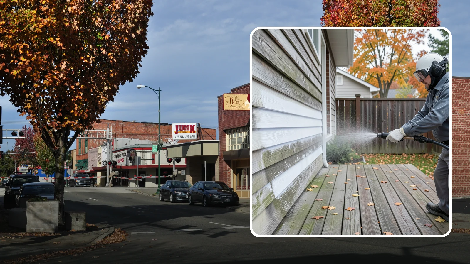 Wood Surface Cleaning in Puyallup, Pierce County, WA - Soft, wood-safe cleaning of siding, decks, and wood features that removes mildew and graying without splintering the grain.