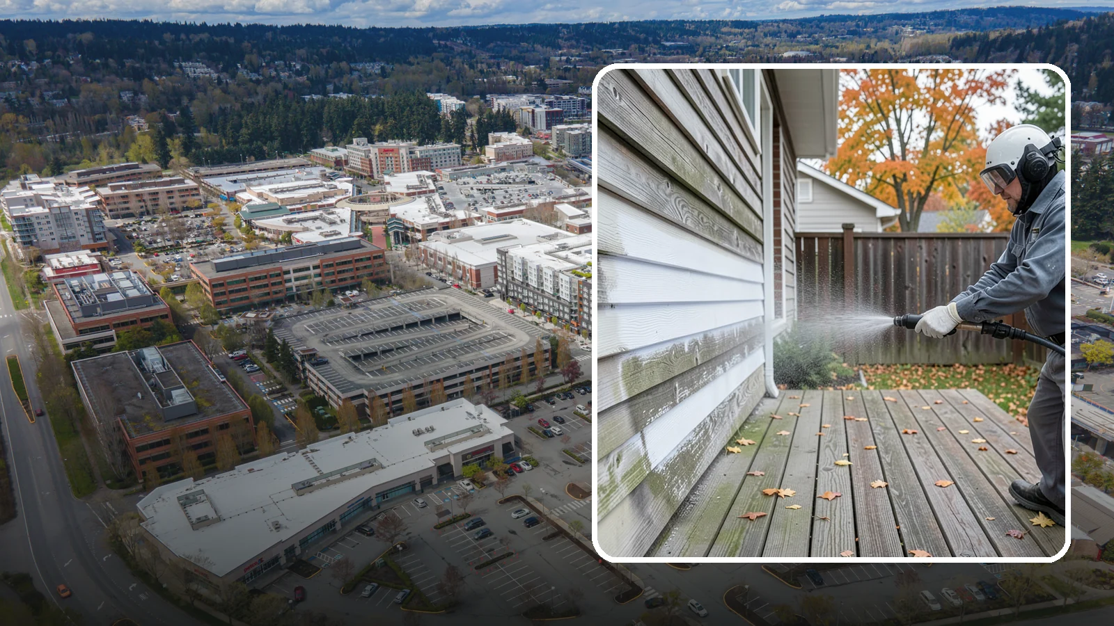 Wood Surface Cleaning in Redmond, King County, WA - Soft, wood-safe cleaning of siding, decks, and wood features that removes mildew and graying without splintering the grain.