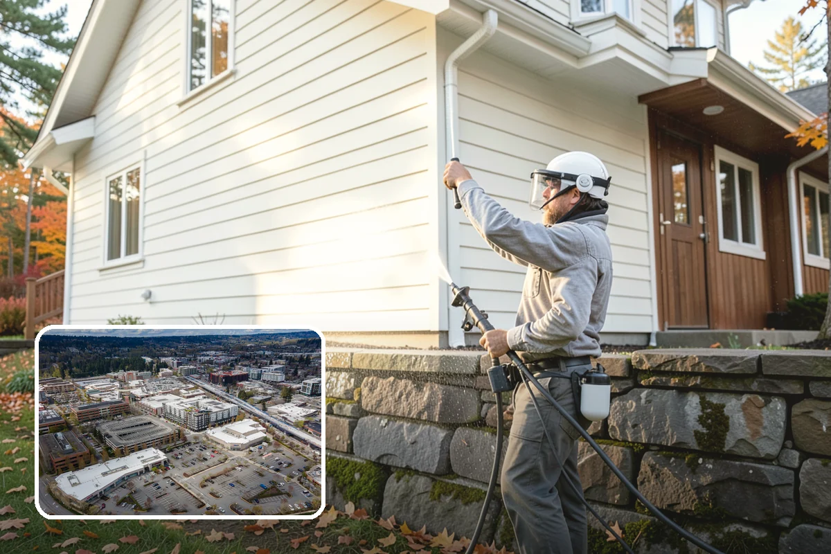 Wood Surface Cleaning in Redmond, King County, WA - Removes mildew and surface graying from wood