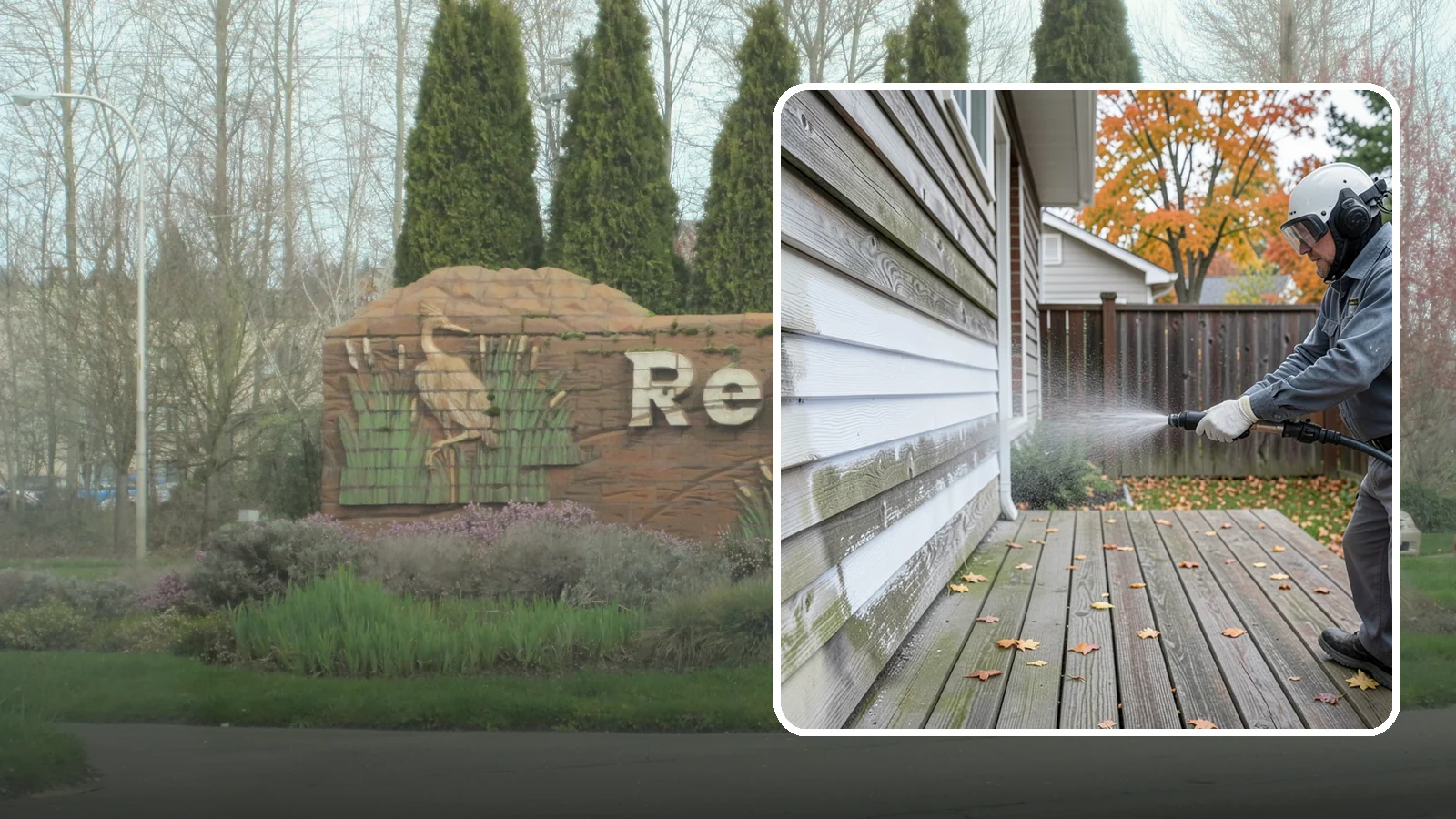 Wood Surface Cleaning in Renton, King County, WA - Soft, wood-safe cleaning of siding, decks, and wood features that removes mildew and graying without splintering the grain.