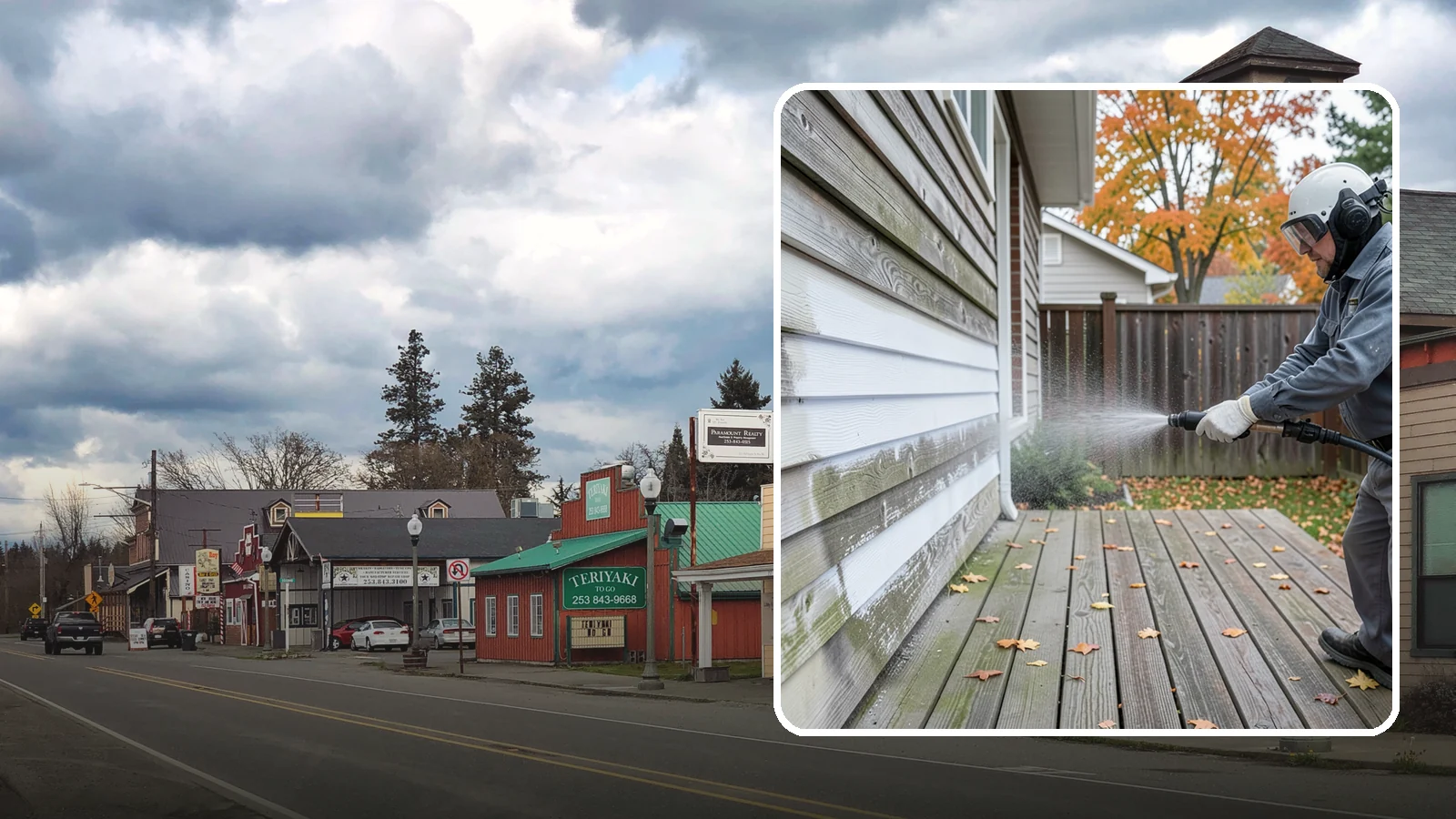 Wood Surface Cleaning in Roy, Pierce County, WA - Soft, wood-safe cleaning of siding, decks, and wood features that removes mildew and graying without splintering the grain.