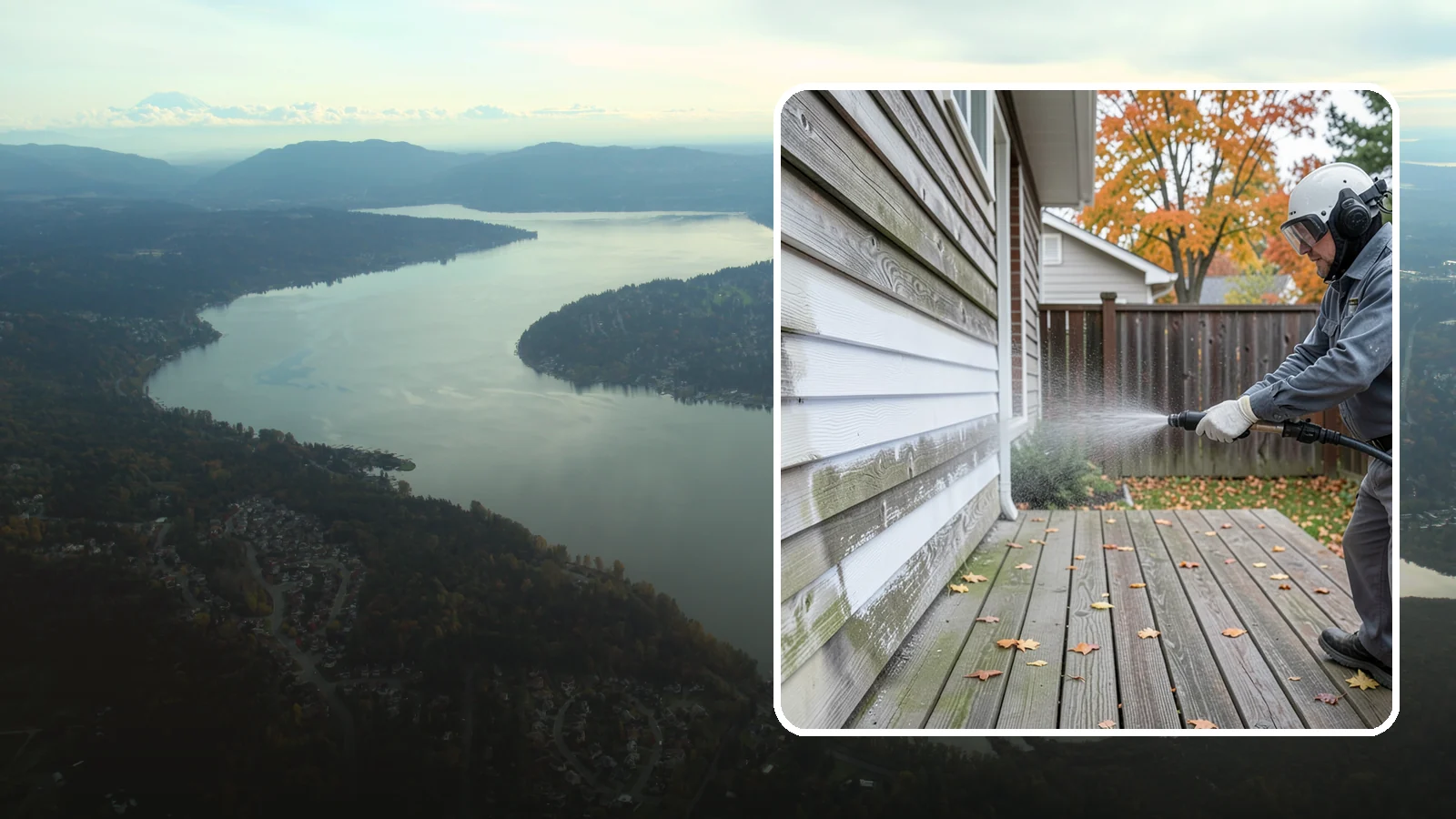 Wood Surface Cleaning in Sammamish, King County, WA - Soft, wood-safe cleaning of siding, decks, and wood features that removes mildew and graying without splintering the grain.