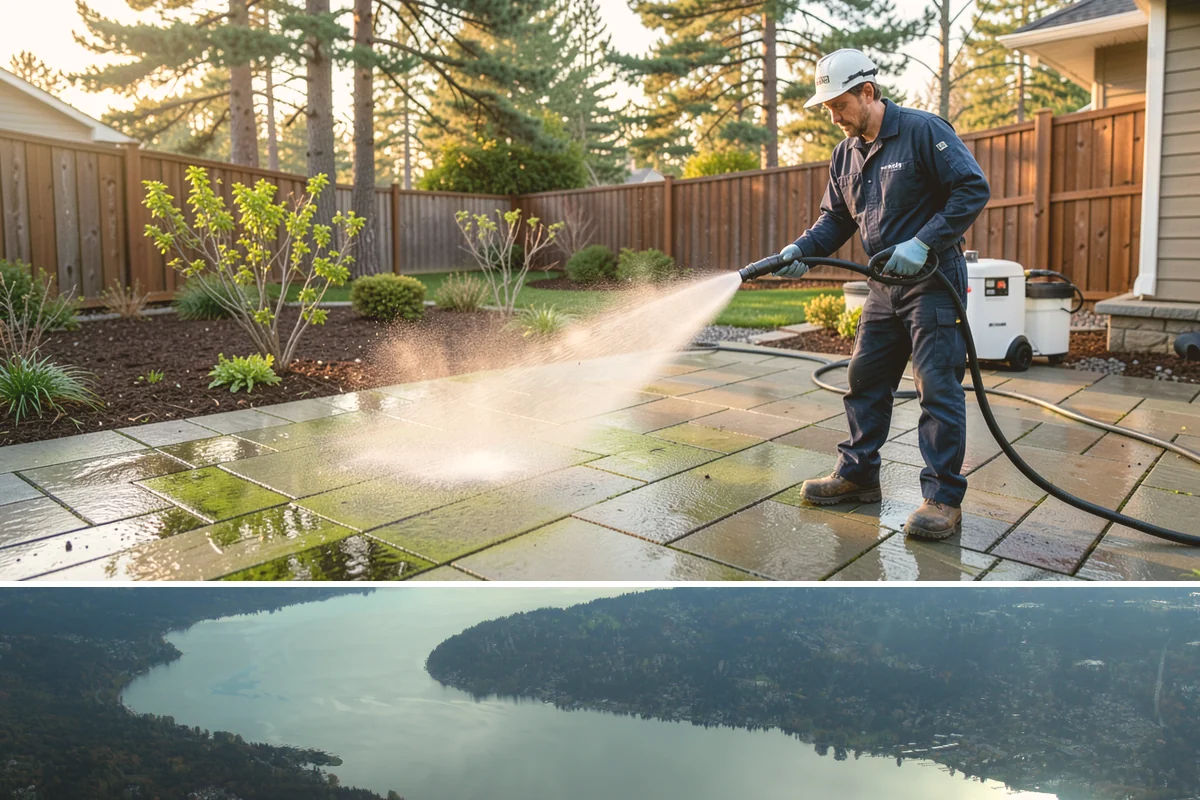 Wood Surface Cleaning in Sammamish, King County, WA - Clean wood surfaces in late spring or summer so the boards can dry and, if desired, be sealed within the same dry window.