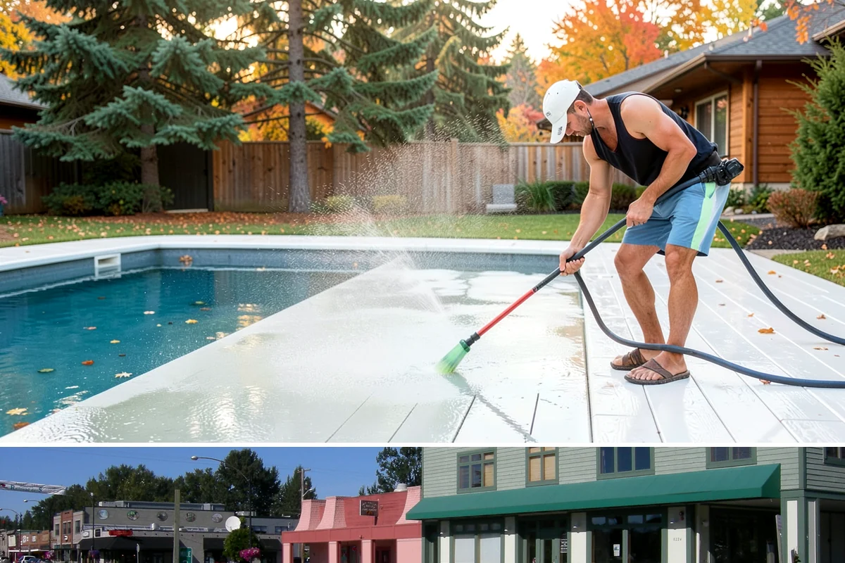 Wood Surface Cleaning in Snoqualmie, King County, WA - Clean wood surfaces in late spring or summer so the boards can dry and, if desired, be sealed within the same dry window.