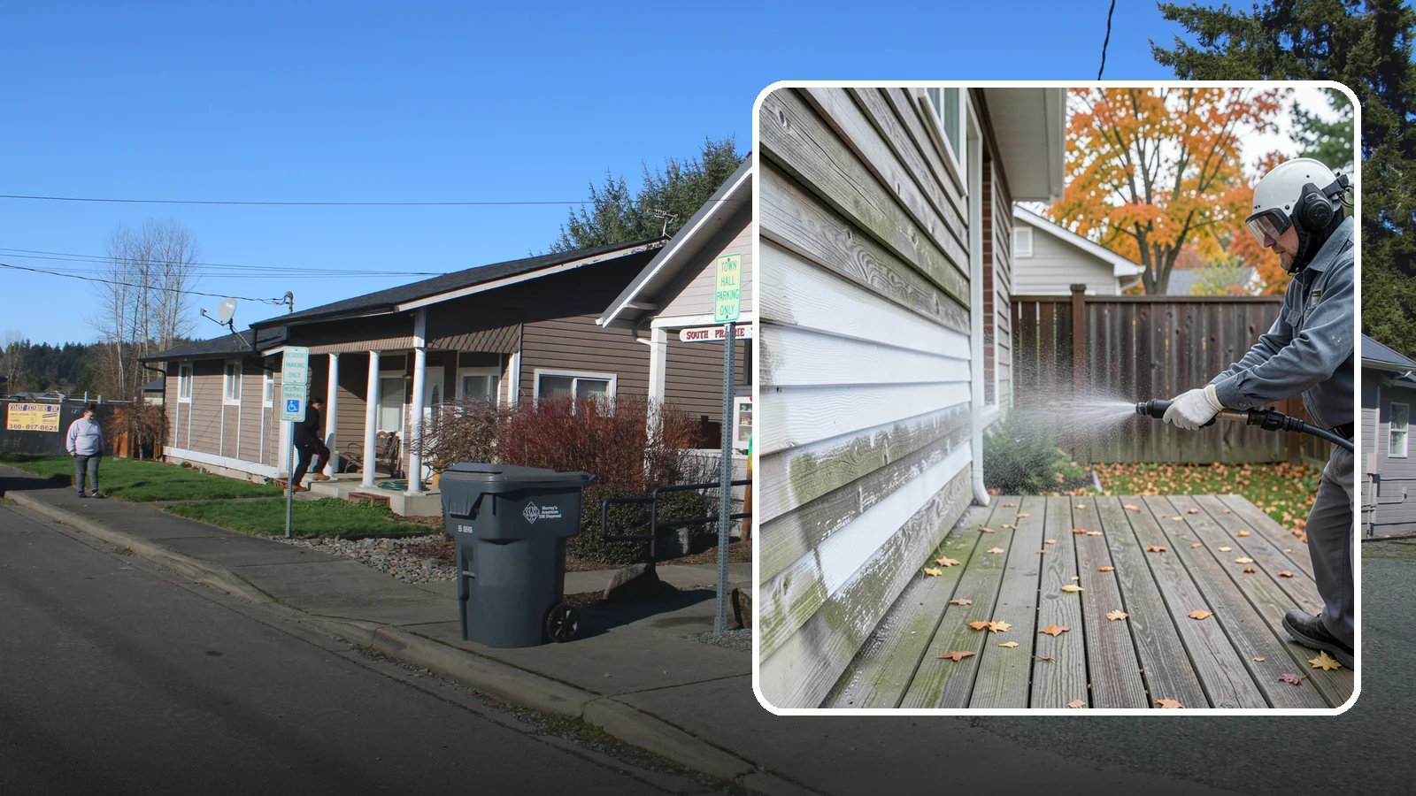 Wood Surface Cleaning in South Prairie, Pierce County, WA - Soft, wood-safe cleaning of siding, decks, and wood features that removes mildew and graying without splintering the grain.