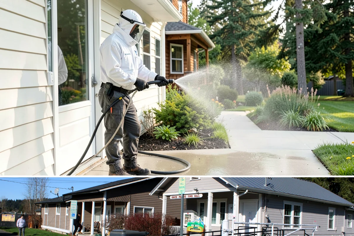 Wood Surface Cleaning in South Prairie, Pierce County, WA - Clean wood surfaces in late spring or summer so the boards can dry and, if desired, be sealed within the same dry window.