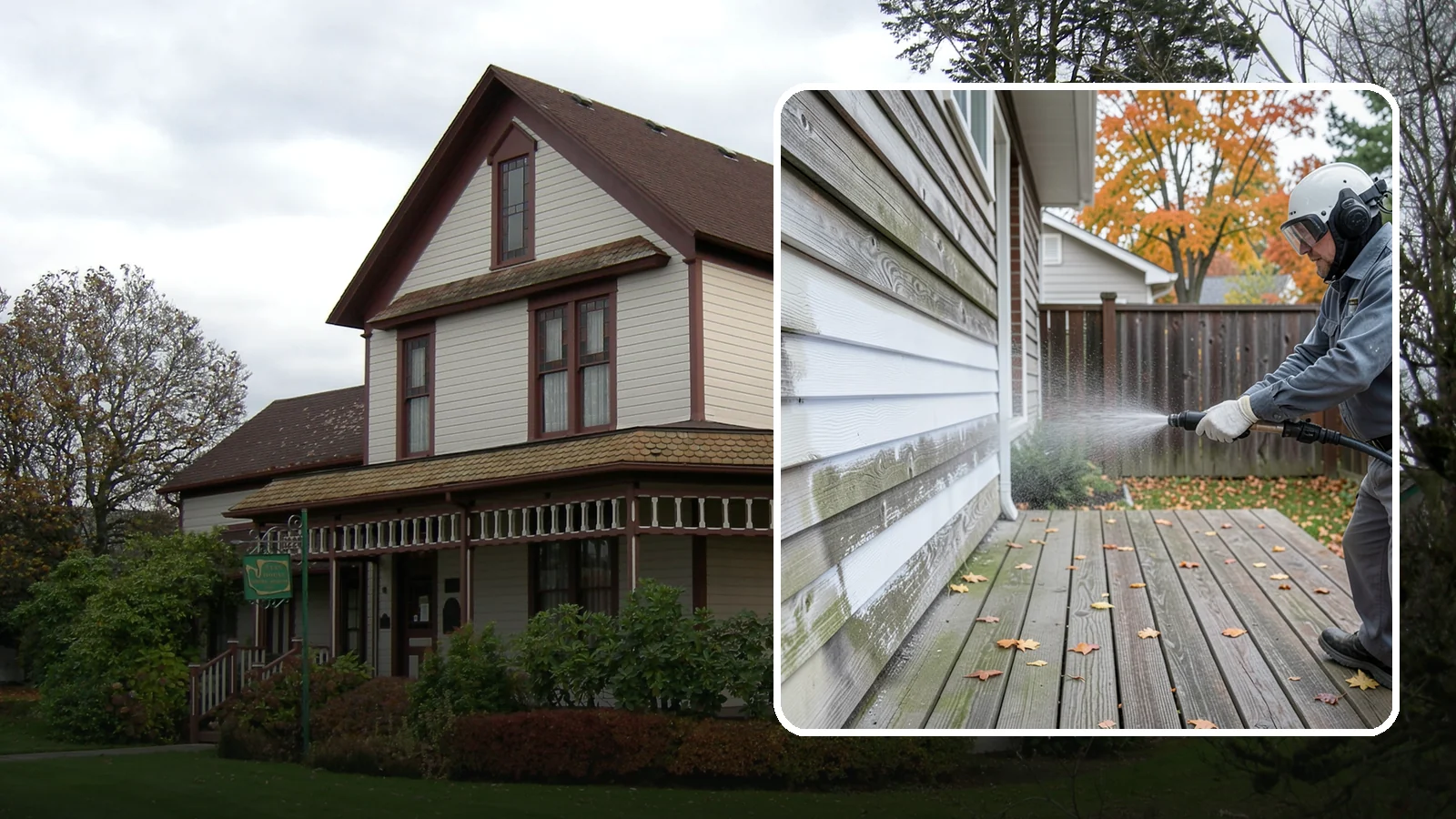 Wood Surface Cleaning in Sumner, Pierce County, WA - Soft, wood-safe cleaning of siding, decks, and wood features that removes mildew and graying without splintering the grain.