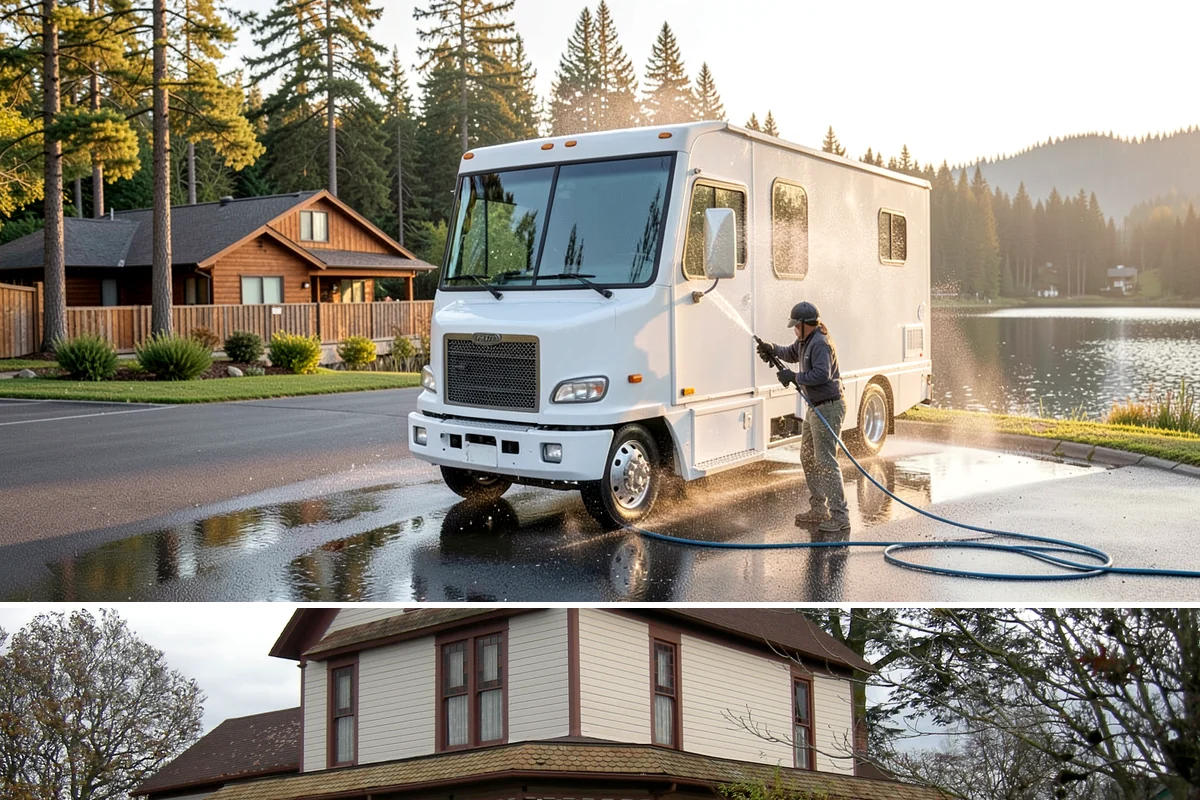 Wood Surface Cleaning in Sumner, Pierce County, WA - Clean wood surfaces in late spring or summer so the boards can dry and, if desired, be sealed within the same dry window.