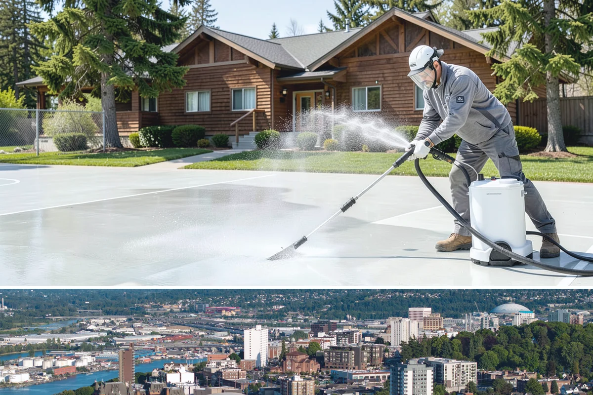 Wood Surface Cleaning in Tacoma, Pierce County, WA - Clean wood surfaces in late spring or summer so the boards can dry and, if desired, be sealed within the same dry window.