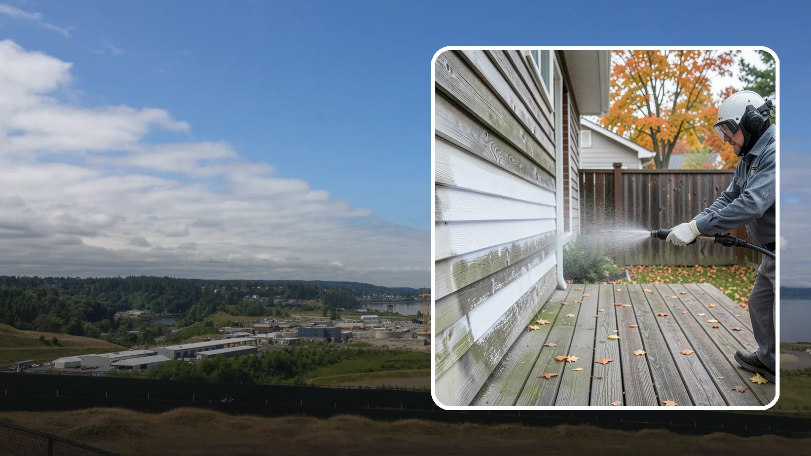 Wood Surface Cleaning in University Place, Pierce County, WA - Soft, wood-safe cleaning of siding, decks, and wood features that removes mildew and graying without splintering the grain.