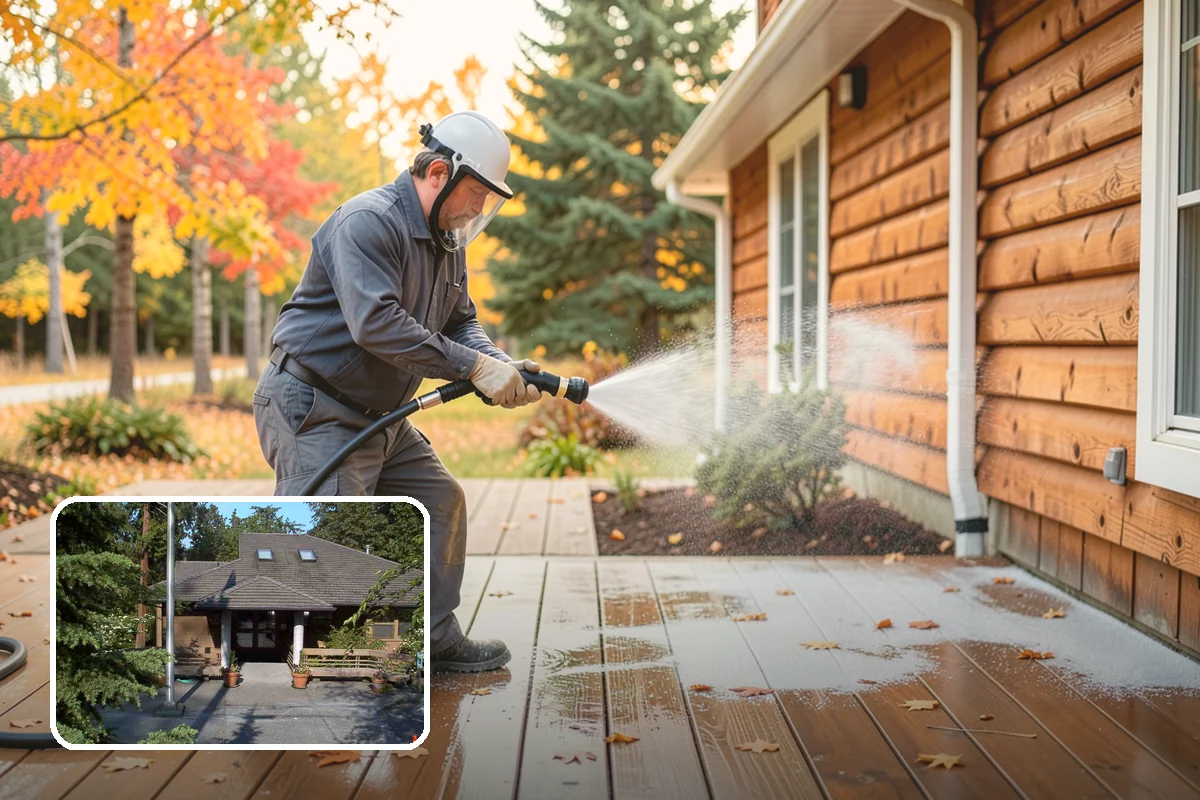 Wood Surface Cleaning in Yarrow Point, King County, WA - Removes mildew and surface graying from wood