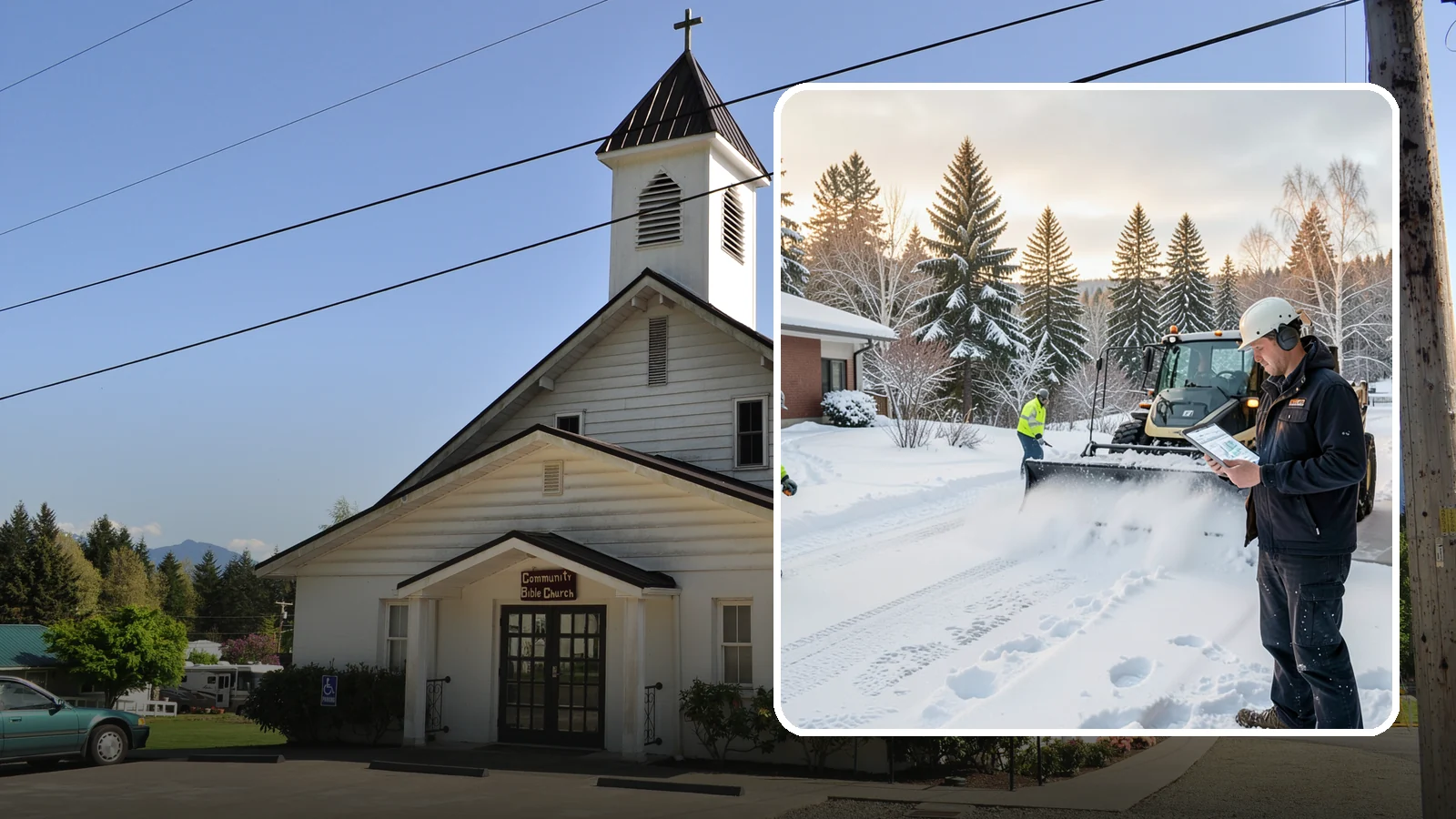 1-Inch Trigger Snow Removal in Concrete, Skagit County, WA - Automatic clearing that launches the instant accumulation reaches one inch, the tightest trigger we offer.