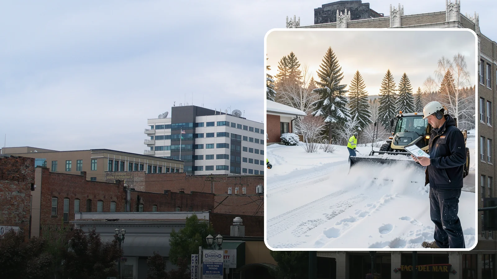 1-Inch Trigger Snow Removal in Everett, Snohomish County, WA - Automatic clearing that launches the instant accumulation reaches one inch, the tightest trigger we offer.