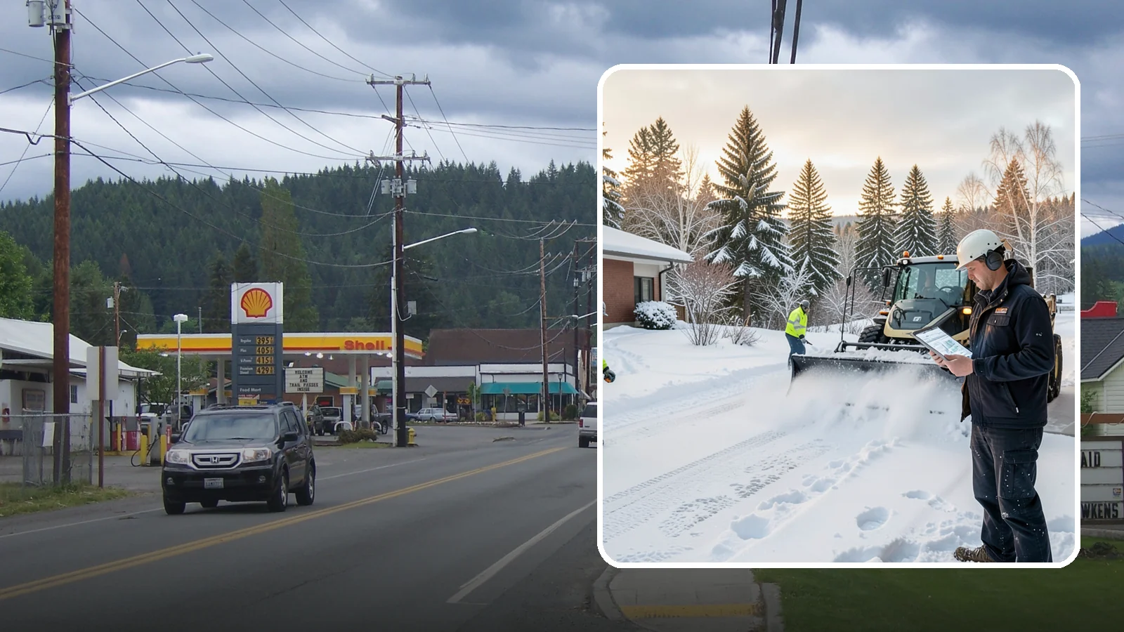 1-Inch Trigger Snow Removal in Granite Falls, Snohomish County, WA - Automatic clearing that launches the instant accumulation reaches one inch, the tightest trigger we offer.