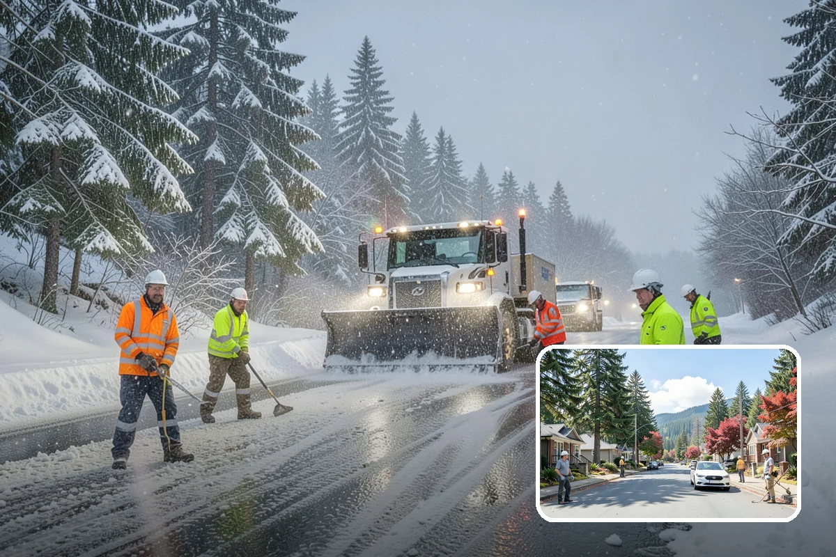 1-Inch Trigger Snow Removal in Hunts Point, King County, WA - Earliest possible dispatch of any trigger level