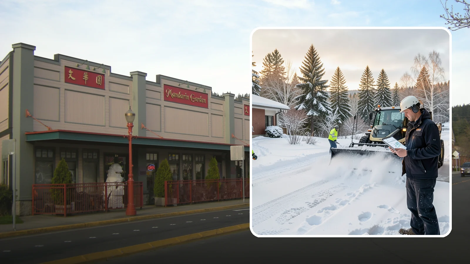 1-Inch Trigger Snow Removal in Issaquah, King County, WA - Automatic clearing that launches the instant accumulation reaches one inch, the tightest trigger we offer.