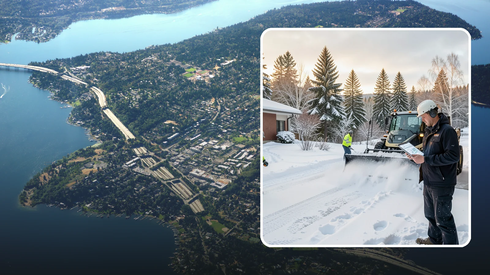 1-Inch Trigger Snow Removal in Mercer Island, King County, WA - Automatic clearing that launches the instant accumulation reaches one inch, the tightest trigger we offer.