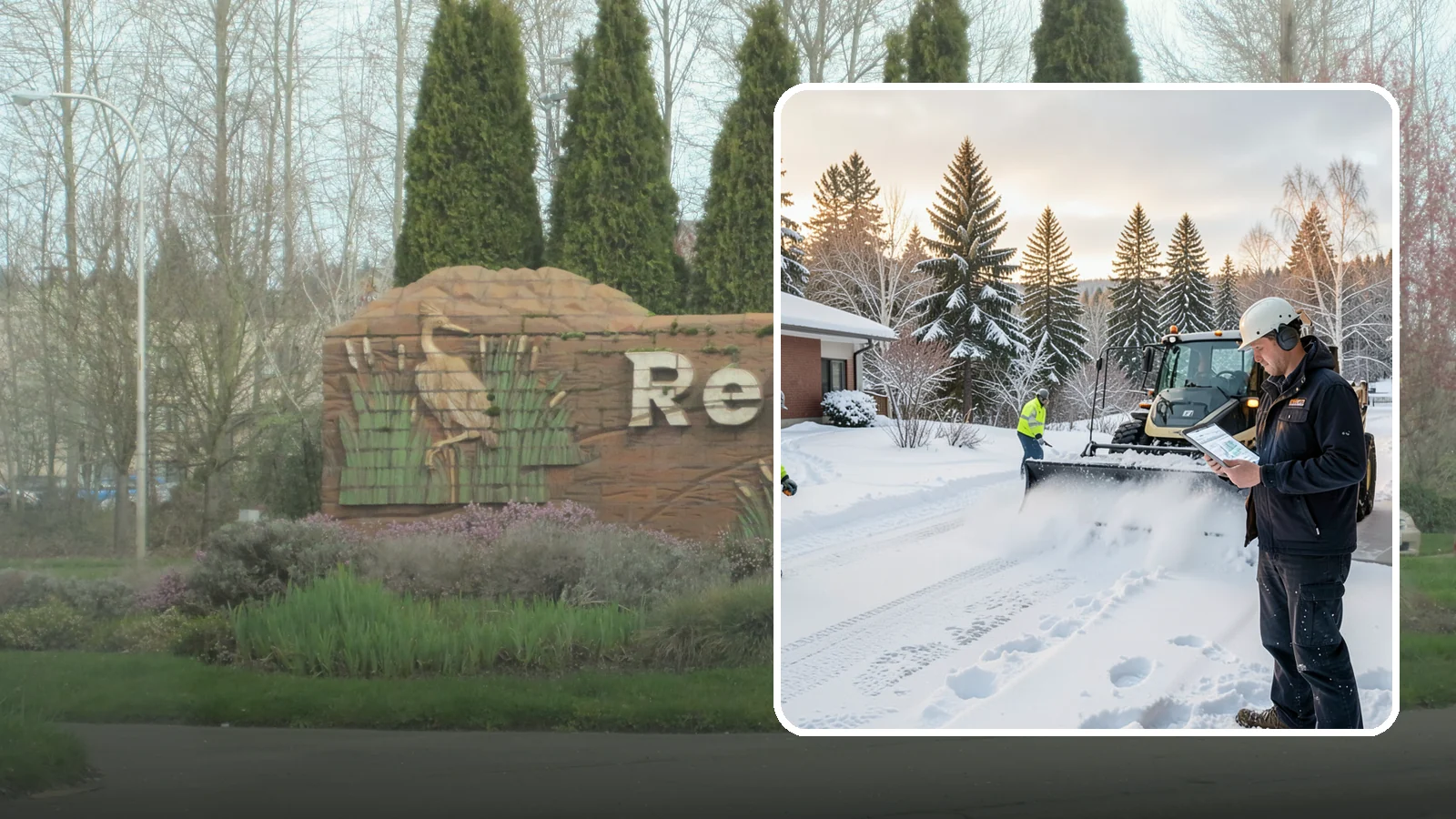 1-Inch Trigger Snow Removal in Renton, King County, WA - Automatic clearing that launches the instant accumulation reaches one inch, the tightest trigger we offer.