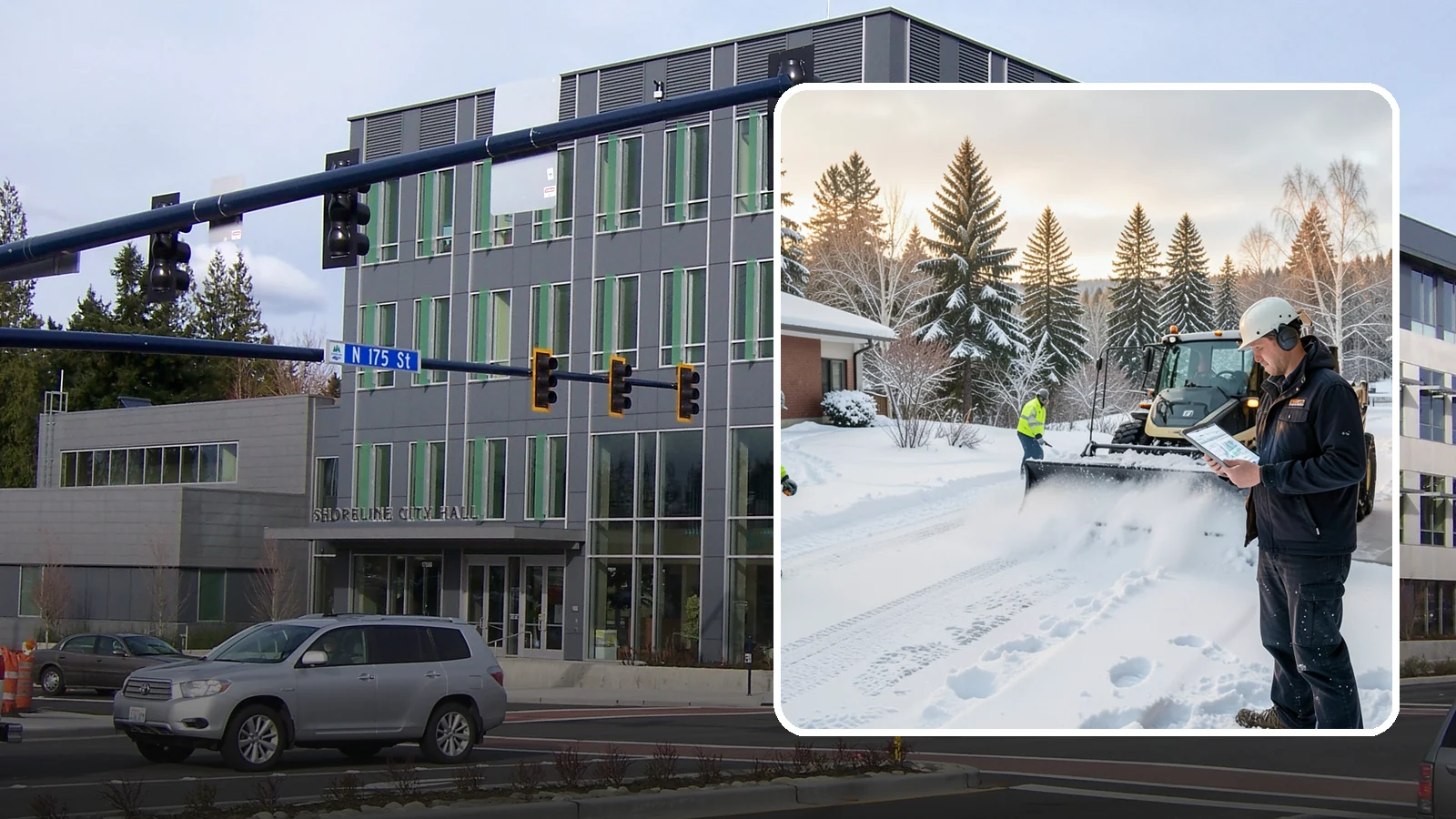 1-Inch Trigger Snow Removal in Shoreline, King County, WA - Automatic clearing that launches the instant accumulation reaches one inch, the tightest trigger we offer.