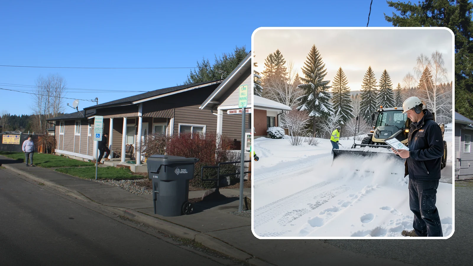 1-Inch Trigger Snow Removal in South Prairie, Pierce County, WA - Automatic clearing that launches the instant accumulation reaches one inch, the tightest trigger we offer.