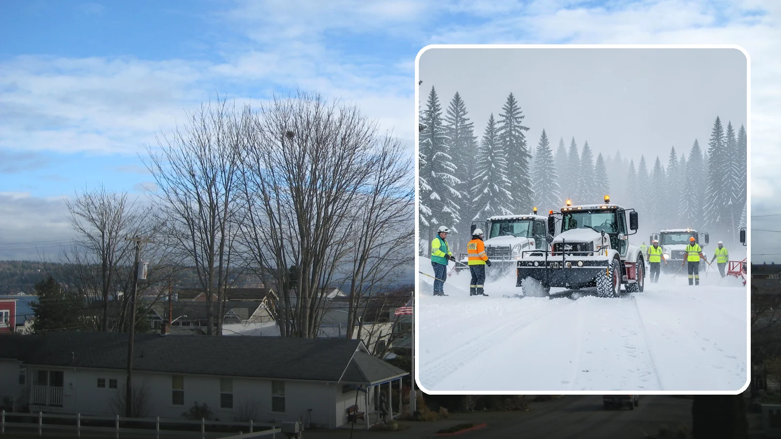 24/7 Snow Monitoring in Langley, Island County, WA - Round-the-clock weather and site surveillance that triggers a response the instant conditions warrant.