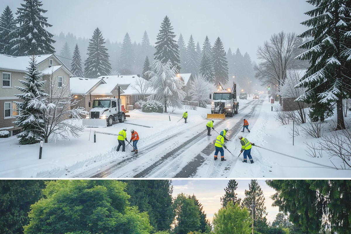 24-Hour Snow Removal in Bonney Lake, Pierce County, WA - Around-the-clock coverage is most valuable during the active snow window of December through February.