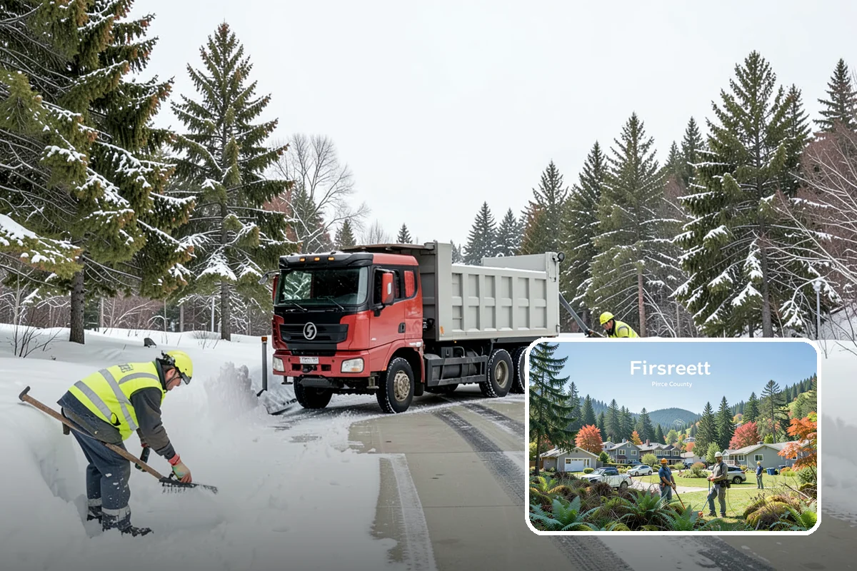 24-Hour Snow Removal in Fircrest, Pierce County, WA - True around-the-clock availability