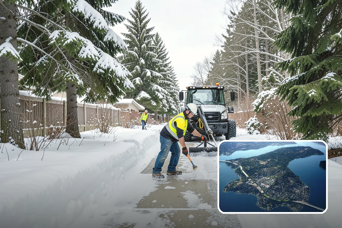 24-Hour Snow Removal in Mercer Island, King County, WA - True around-the-clock availability