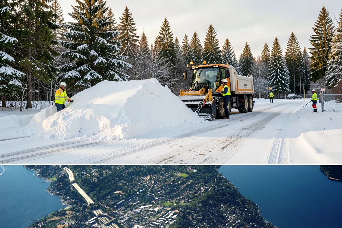 24-Hour Snow Removal in Mercer Island, King County, WA - Around-the-clock coverage is most valuable during the active snow window of December through February.