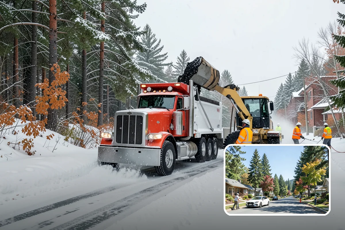 24-Hour Snow Removal in Orting, Pierce County, WA - True around-the-clock availability