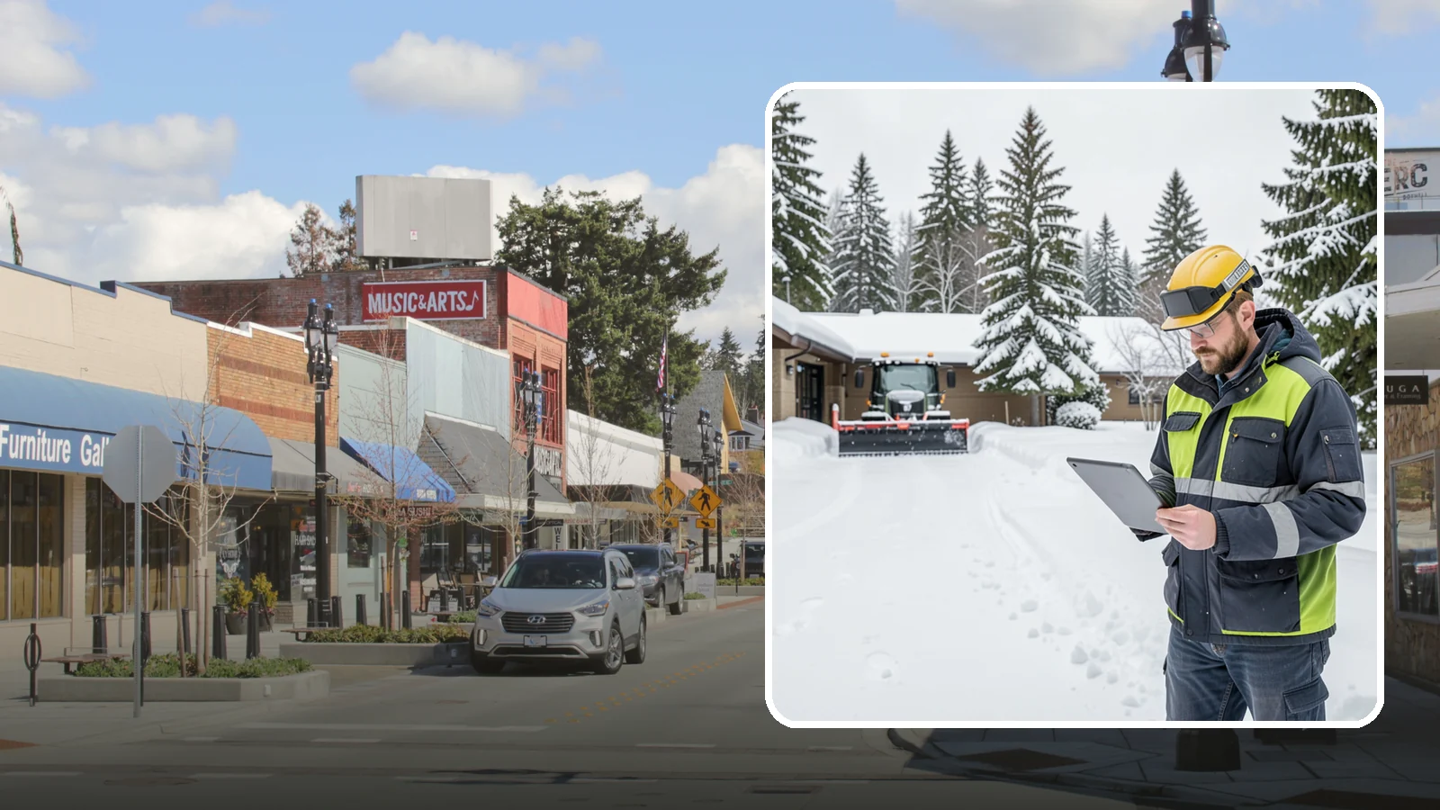 3-Inch Trigger Snow Removal in Bothell, King County, WA - Clearing that begins at three inches of accumulation, tuned for properties that can absorb a light coating.
